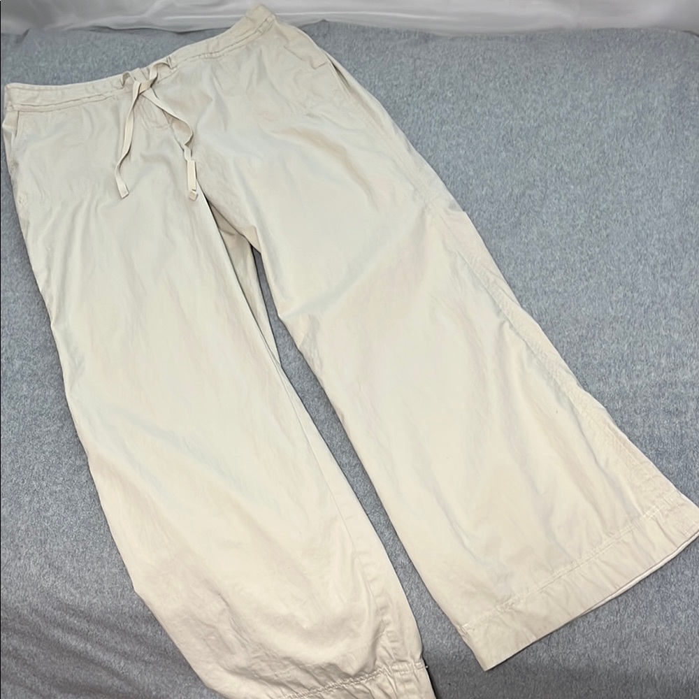J. Jill Wide Leg Pants Size 14 Drawstring Coastal Casual Summer Beach Skater